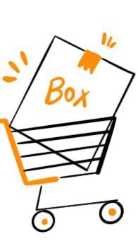 Illustazione con una box dentro un carrello